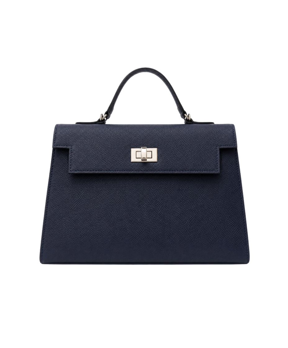 Bolsa Couro Roma Azul Marinho