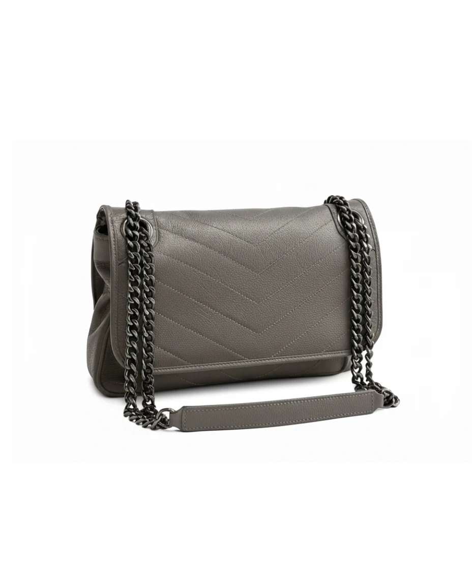 Bolsa Couro Vitoria Cinza