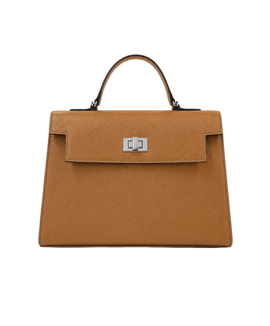 Bolsa couro Roma Amêndoa