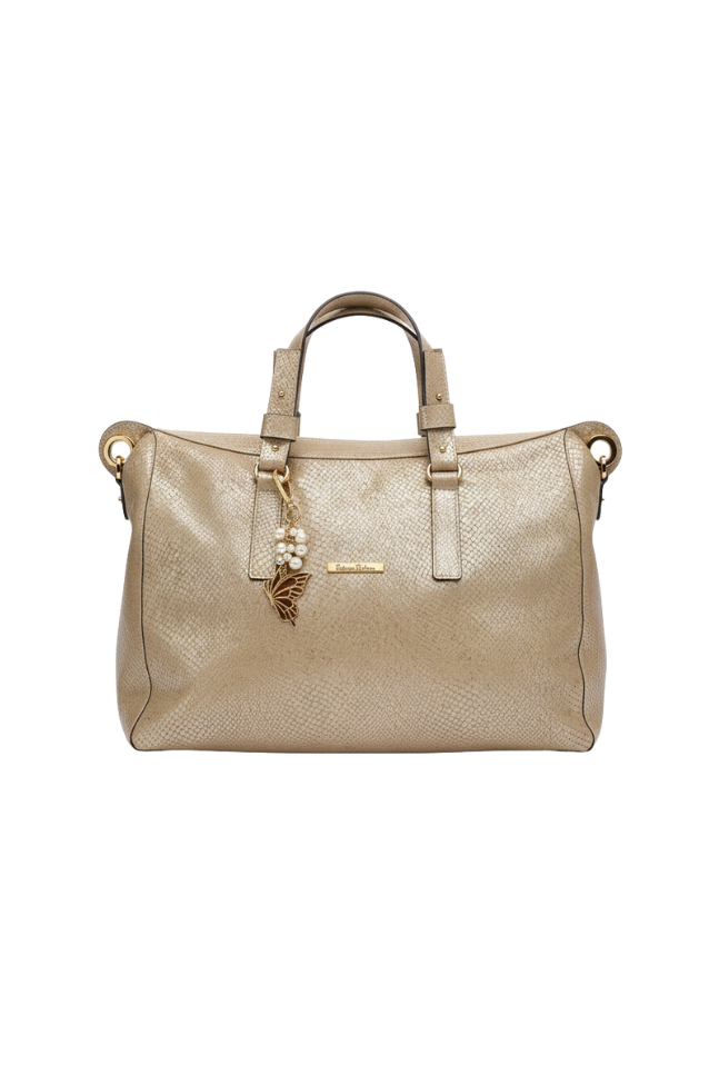 Bolsa Londres Couro Lesar Dourada