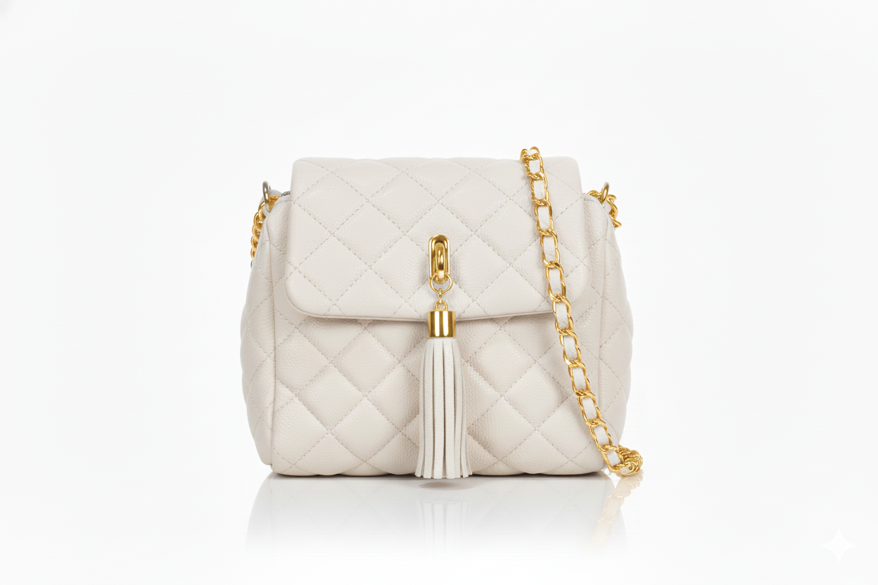 Bolsa Paris Off White - Dourado