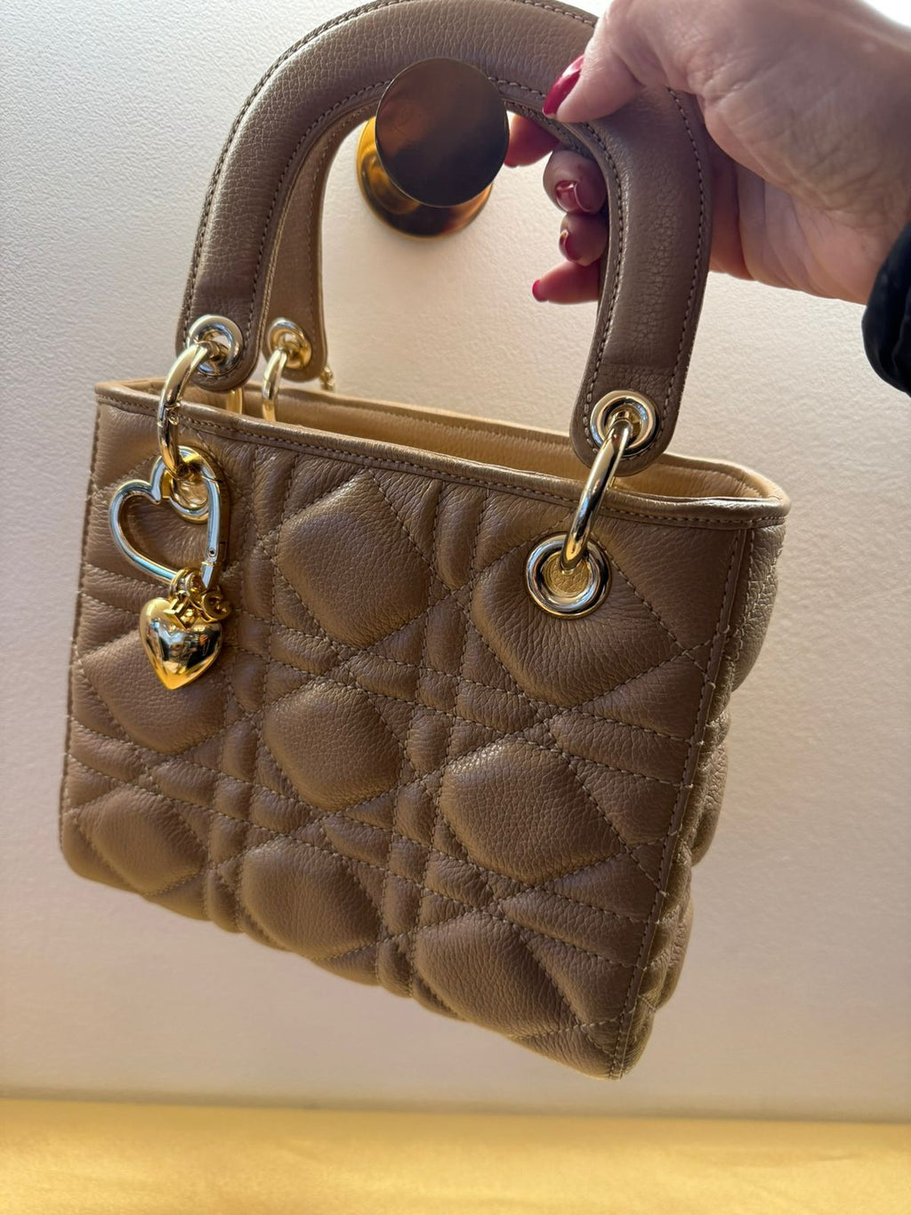 Bolsa Couro Cannage Bege Europeu