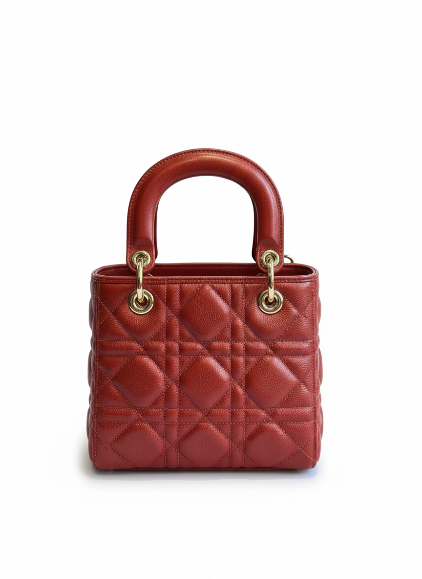 Bolsa Couro Cannage Vermelha