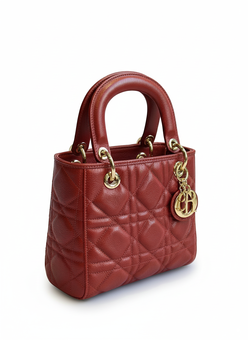 Bolsa Couro Cannage Vermelha