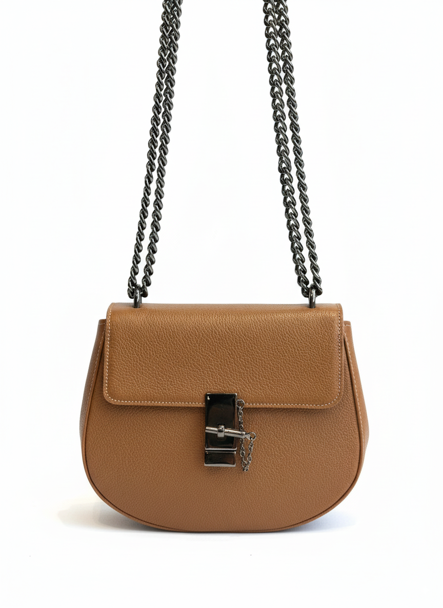 Bolsa em couro caramelo