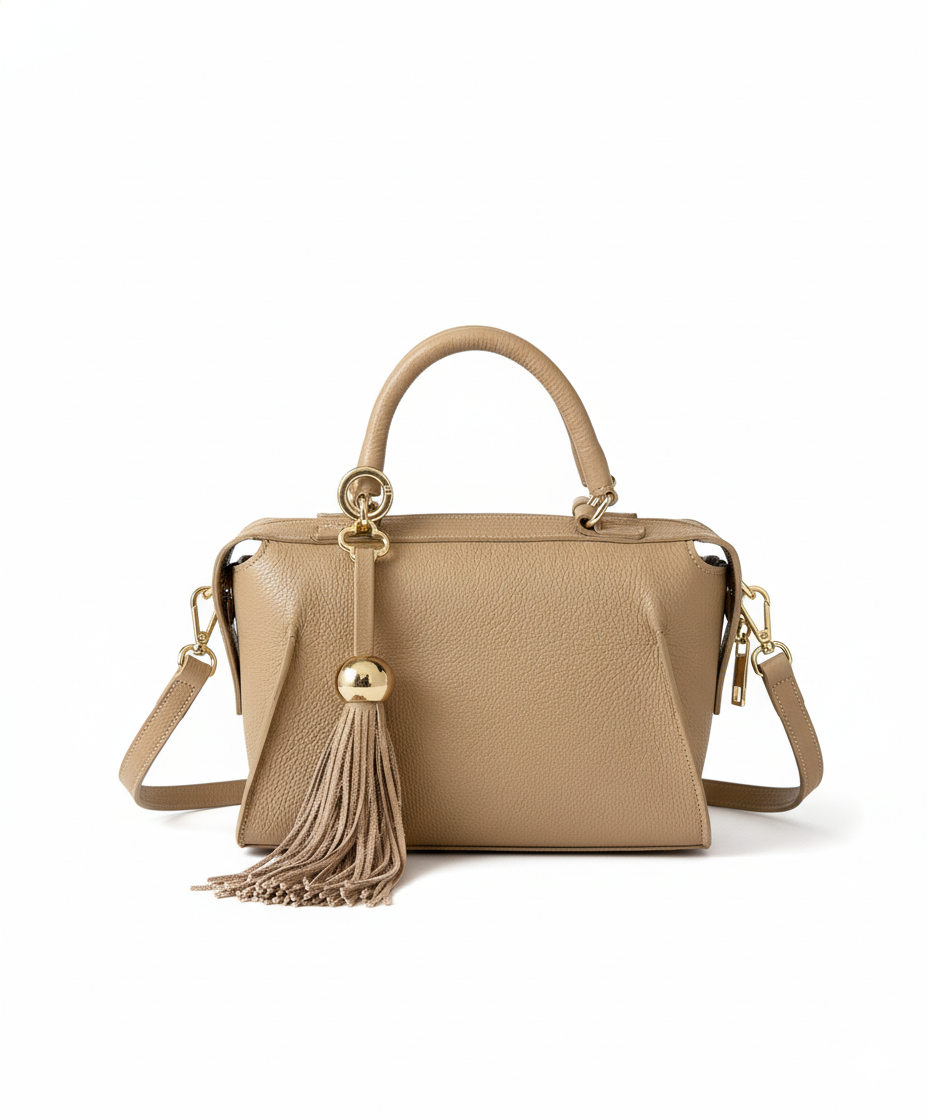 Bolsa Mendonza Couro Bege Europeu