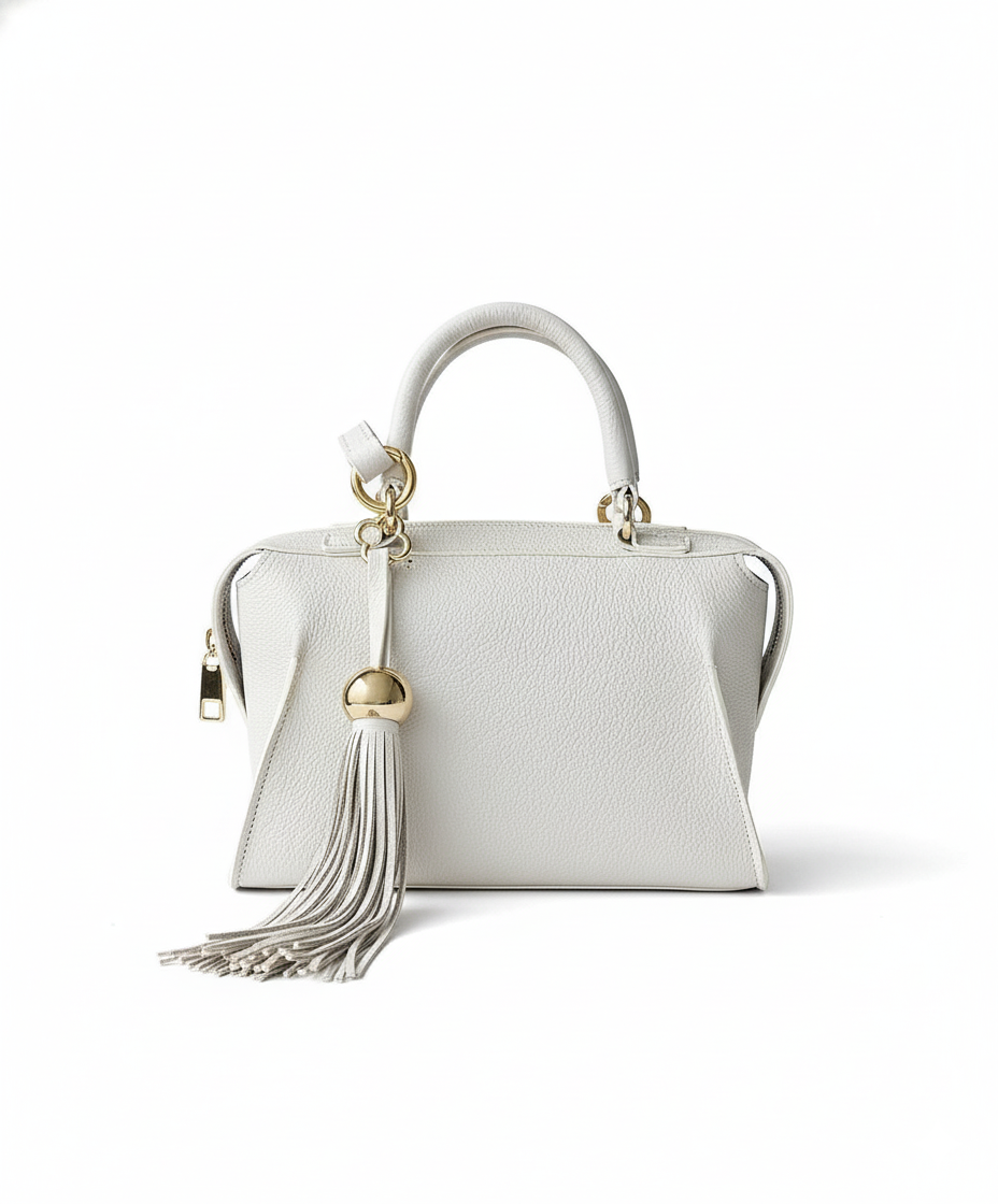 Bolsa Mendonza Couro Bege Off White