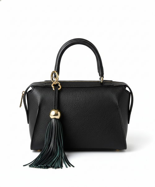 Bolsa Mendonza Couro Bege Preto – Leticia Gobira